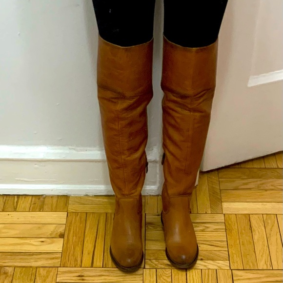 Never worn Franco Sarto Haleen Over-The-Knee Boot in cognac, size 5.5. - Picture 4 of 8